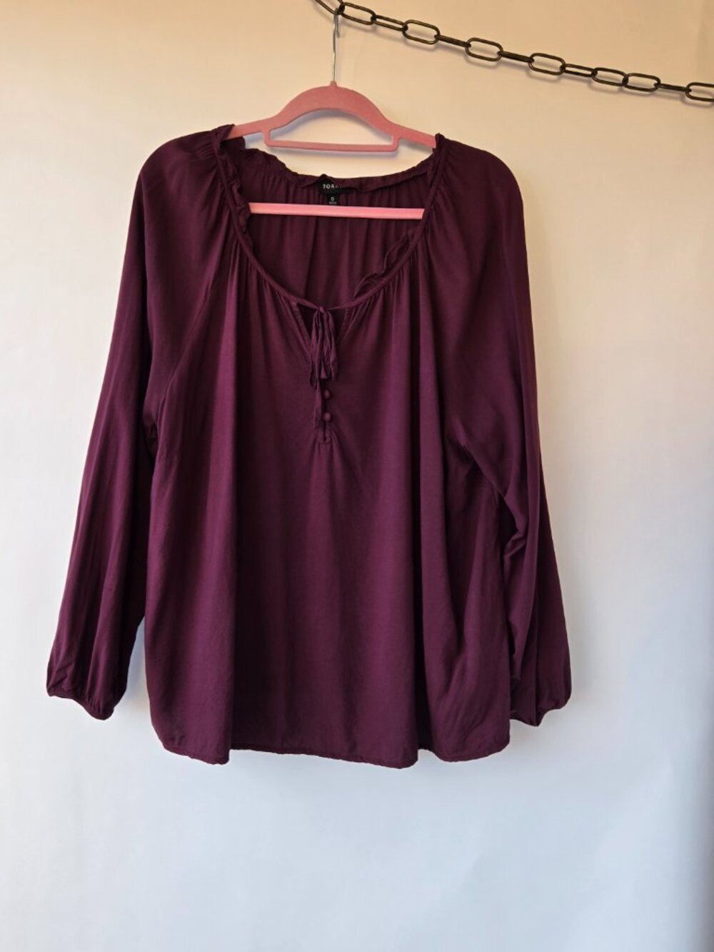 Torrid Maroon-Chestnut Prairie Boho Blouse Grunge Autumn Fall fashion